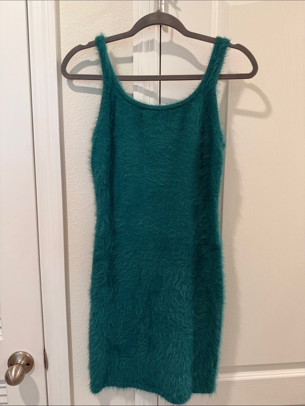 aerie Teal Fuzzy Tank Dress